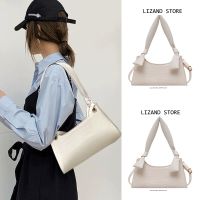 White bag women 2023 new trendy Messenger French milk tea color underarm bag French stick one shoulder niche 【BYUE】