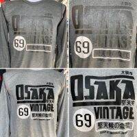 COD  ▲เสื้อยืดคอกลมแขนยาว สกรีนลายOsaka เทาดำเทาอ่อน ผ้านิ่มสบาย✴