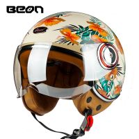 Cascos ดีโมโตซิเลต้า BEON Casque Motociclista Cascos De Cara Abierta Moto Casque Casco ดีโมโตซิเลต้า Capacete ECE22.05