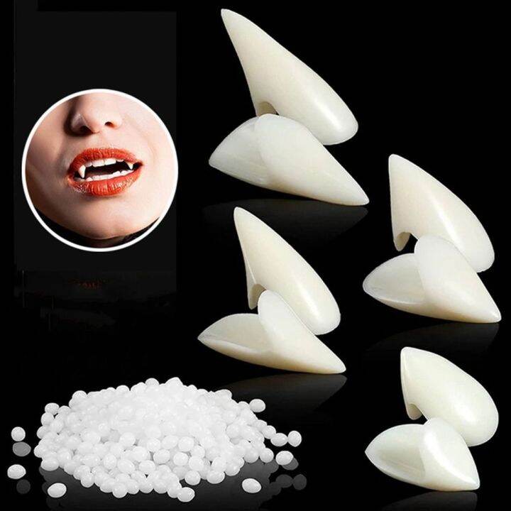 RD5BA7 1 Pair Resin Resin Fangs Adhesive Simulated Fake Teeth Horrific