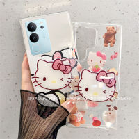 Ins เคสโทรศัพท์ Case VIVO V29 Pro V29e V25e V25 Pro V23 V23e X90 X80 T1 Pro 5G 4G เคส แบบเรียบง่ายแฟชั่นรุ่นใหม่การ์ตูน Hello Kitty เคสนิ่มโปร่งใสกันกระแทก2023