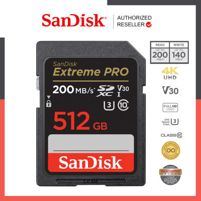 SanDisk Extreme Pro SD Card 512GB (SDSDXXD-512G-GN4IN) ความเร็วอ่าน 200MB/s เขียน 140MB/s เมมโมรี่ แซนดิส รับประกัน Synnex lifetime