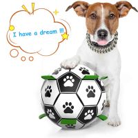 Dog Toy Interactive Pet Football Toys with Grab Tabs Dog Outdoor training Soccer Pet Bite Chew Balls for Dog accessories Toys