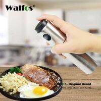 Walfos 1ชิ้นสแตนเลสเงินเครื่องสเปรย์น้ำมันสเปรย์ปั๊มมะกอกที่พ่นขวดใส่น้ำมันสามารถกระปุกใส่ครีมเครื่องมือกระป๋องเครื่องสเปรย์น้ำมัน