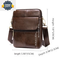 Hot Messenger กระเป๋าชายหนังลำลองไหล่ของแท้ Vintage Crossbody S Tote กระเป๋าถือ Man Flap 7350