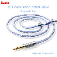 cvj 16 strands 352 - cord สายไฟสีเงิน 0 . 75 มม. 0 . 78 มม. mmcx ชุดหูฟังสายไฟ