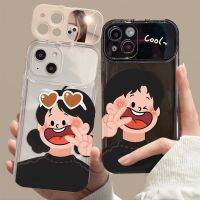 เคสโทรศัพท์ แบบนิ่ม มีกระจกเป็นขาตั้งได้ มีกระจก14 13 14PRO 13PRO 12 8plus 7plus XR 4005