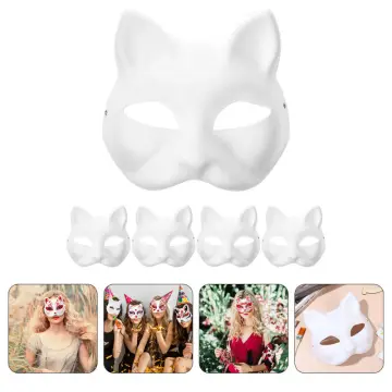5PCS DIY White Empty Masquerade Mask Therian Mask Mask Adults Mask