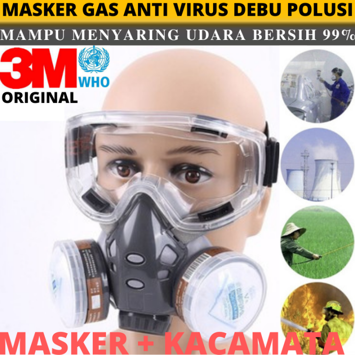 BELANJA TERMURAH Masker Gas Respirator Anti Virus Polusi Debu Dan