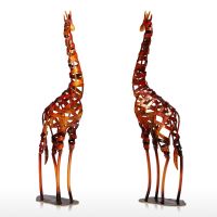 TOOARTS Environment-friendly Metal Sculpture Iron Braided Giraffe Model Home Room Decorative Articles Handicrafts Good Gift