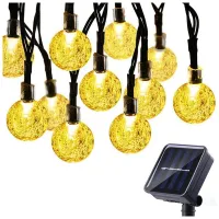 8 Modes Solar Light Bulbs Crystal Ball 5M LED String Lights Fairy Lights Garlands for Christmas Party Outdoor Decoration