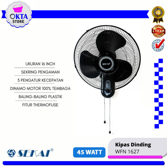 Sekai Kipas Angin Dinding Wfn 1627 16 Inch Lazada Indonesia 7186