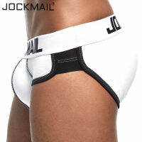 Jockmail ชุดชั้นในผู้ชายสีดำ,กางเกงในเสริมก้นสีขาวแผ่นถอดแผ่นรองก้น