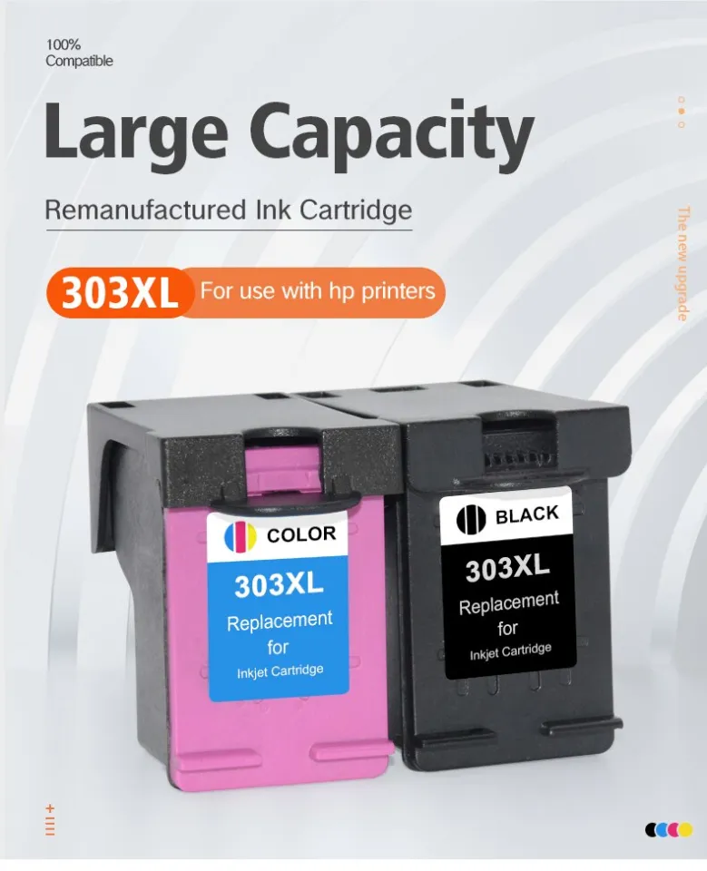 303 Xl Ink Cartridge Replacement For Hp 303 303xl Envy Photo 6220 6222 6230  6232 6252 6255 6234 7130 7134 7830 Printer