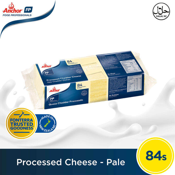 ANCHOR 84s Processed Cheddar Slice Cheese Pale (Stacked 84 slices