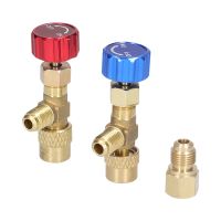 R22 R410 Air Conditioner Adding Safety Valve Quality Refrigerant Connector with 5/16 1/4 SAE Hose Thread Transform Adapter