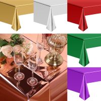 Solid Color Aluminum Foil Tablecloth Party Arrangement Tablecloth Gold Silver Rose Gold Party Disposable Tablecloth Wholesale