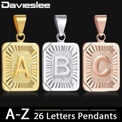 【CW】Initial Letter Pendant for Men Women Gold Color A J Z Letter Pendant Necklace Davieslee Fashion Jewelry DGPM05