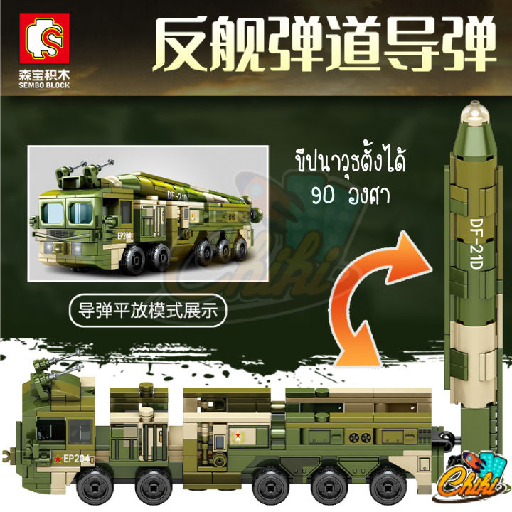 ตัวต่อ-sembo-block-รถทหาร-df21d-anti-ship-ballistic-missile-sd105596-จำนวน-406-ชิ้น