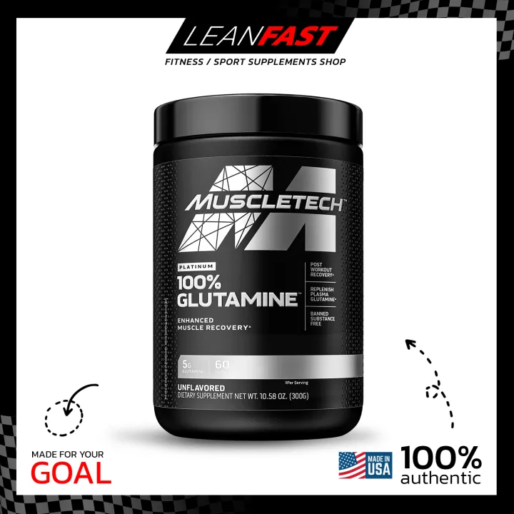 MuscleTech Platinum 100 Glutamine 300g , Supports muscle recovery and
