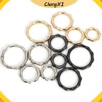 CHONGXI 5pcs ที่มีคุณภาพสูง ทริกเกอร์กดกลม ประตูชุบเคลือบ กระเป๋าเข็มขัดหัวเข็มขัด กระเป๋าถือ carabiner purses หัวเข็มขัดแหวนรูปหลายเหลี่ยมฤดูใบไม้ผลิ คลิปหนีบตะขอ