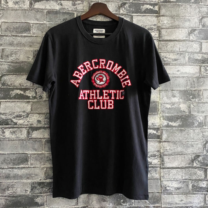 abercrombie-fitch-เสื้อยืดผู้ชายเสื้อกีฬาแขนสั้นสบายพิมพ์ลาย-logo-huruf