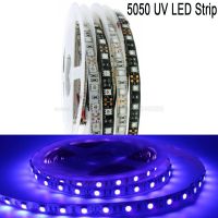 5m 12V DC 5050 UV LED Strip Light 395nm - 405nm Ultraviolet Flexible SMD LED Tape IP20 IP65 Black White PCB for DJ Fluorescence