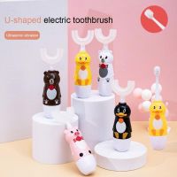 ♗ Cartoon Children 39;s Electric Toothbrush U-shaped Silicone Soft Hair Teeth Cleaning Sonic Vibration Tooth Brush Oral Hygiene Care