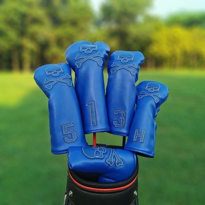 ﹉☃ Four color skull 1 3 5 UT golf club head cover fairway putter wood mixed head cover drive mixed protective head cover