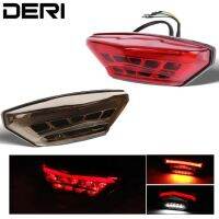 3 Wires LED Motorcycle Tail Brake Light Red Smoke Lens Rear License Lamp Daytime Running Signal Universal For 12V Moto Scooter