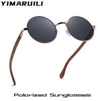 YIAMRUILI 2022แฟชั่น R รอบไม้แว่นตากันแดด Polarized HD Anti-Glare Optical Prescription แว่นตากันแดดผู้ชายและผู้หญิง8024