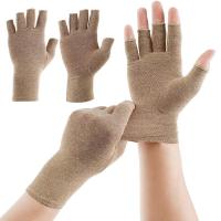 IN STOCK ถุงมือ1คู่ถุงมือบีบอัดถุงมือข้ออักเสบถุงมือ Fingerless W/ สายรัดรหัสบรรเทาอาการปวดถุงมือบีบอัด