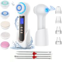 ﹍℡❐ NEW Blackhead Remover Vacuum Facial Cleansing Brush Rechargeable Face Spin Brush amp;Pore Vacuum Face Scrubber Massage Exfoliating