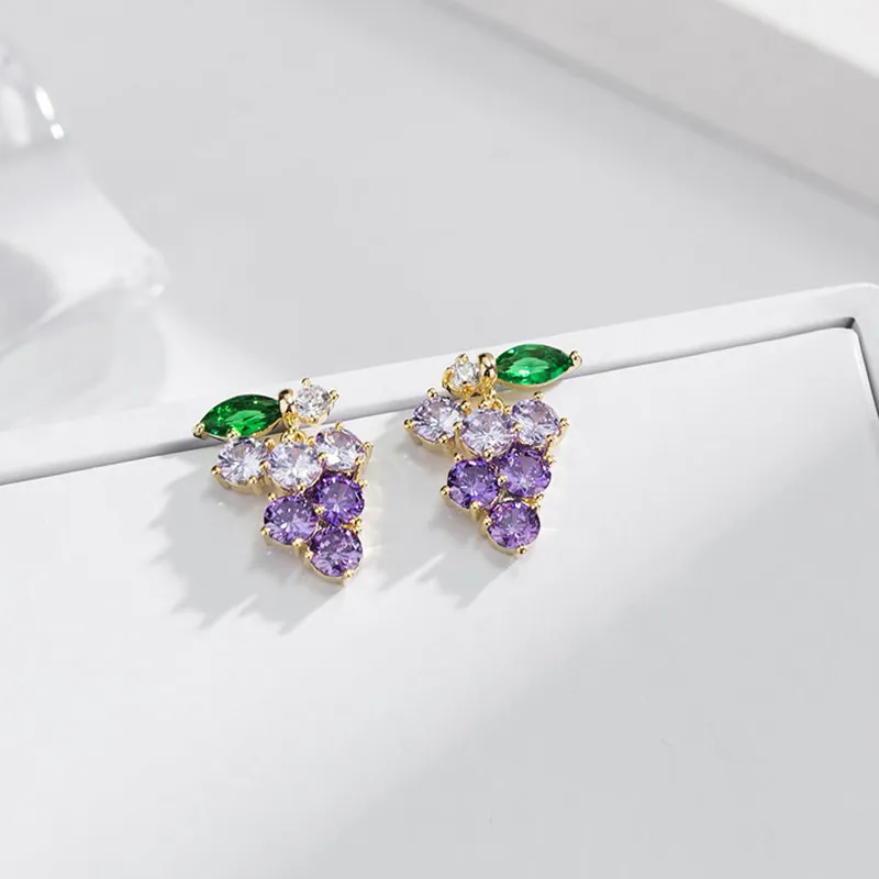 Floral Flower Stud Earrings Costume Jewelry Crystal Purple Dark Blue Gold  Tone | eBay