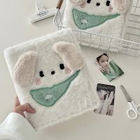 IFFVGX Plush Dog A6 Binder Photocard Holder Kpop Idol Photo Album with 10pcs Inner Pages Photocards Collect Book Cute Stationery