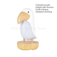 Wooden Bird Night Light LED Bluetooth Speaker USB Rechargeable Table Lamp Childrens Bedroom Decoration Atmosphere Night Light