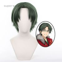 Wy1 วิกผมสังเคราะห์ ทนความร้อน สีเขียวเข้ม สําหรับแต่งคอสเพลย์ เกม Ensemble Stars ES Hasumi Keito