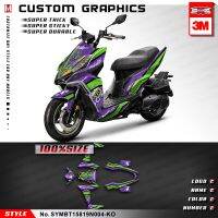 ❍ KUNGFU GRAPHICS Custom Motorbike Stickers Self-Adhesive Vehicle Vinyl Wraps Set for SYM DRG BT 2019 2020 Purple Green