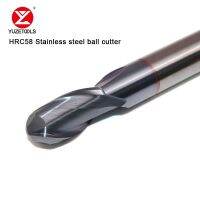 CNC HRC58 2Flutes Ball Shape Solid Carbide Endmill R2 R3 R4 R6 พร้อมเครื่องตัดมิลลิ่งแข็งสําหรับวัสดุสแตนเลส