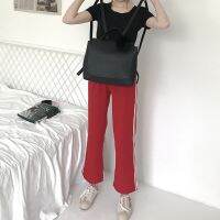 2in1 Korean lady large capacity backpack schoolbag PU lady bag with wool ball