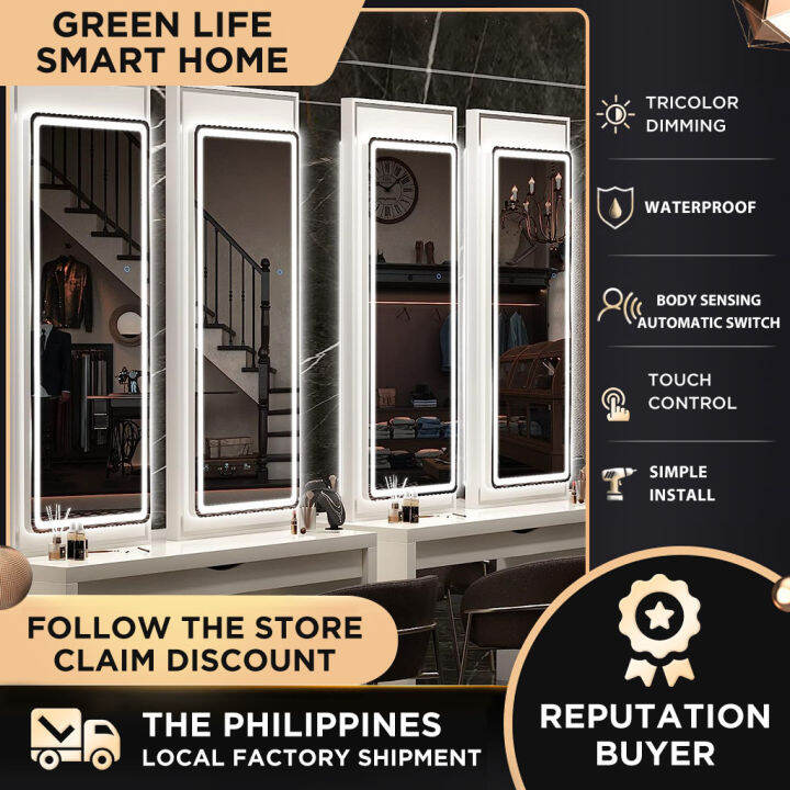 LED smart with light mirror, fullbody mirror, with human body sensing