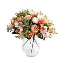 【cw】 White Silk ArtificialFlowers WeddingAutumn Decoration HighBig Bouquet Luxury FakeArrangement Bulk ！