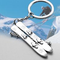 1 Metal Snow Games Sledboard Keychain Snowboard Pendant Souvenirs Holder Jewelry Accessory