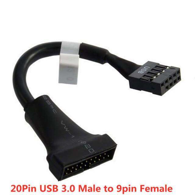 ยืดหยุ่น-19-20ขา-usb-3-0หญิง9ขา-usb-2-0ชายเมนบอร์ดหัวอะแดปเตอร์ชายกับหญิงเคเบิ้ลสำหรับสก์ท็อป13เซนติเมตร