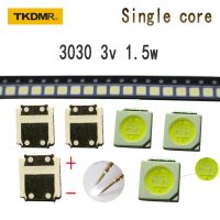 TKDMR ไฟแบ็คไลท์ LED พลังงานสูง100/50ชิ้น,ไฟ Led แกนเดี่ยวหรือแกนคู่1.5W 3030ทีวีสีขาวเย็น3V 150LM LED แบบ Smd ไดโอด3030