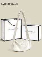 CASPER KEANU Lazy Wind Dumpling Bag Female 2023 New Summer Versatile High-grade Soft Leather Bag One Shoulder Messenger ได้