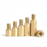 6#-32*6+4mm Brass MalexFemale Standoff Spacer Screw Hexagonal Pillars Single-head Screws copper column computer Bolts QTY 20Pcs Nails Screws  Fastener