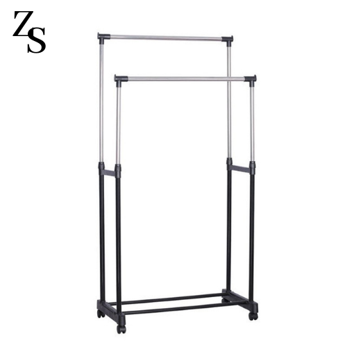 Double pole Telescopic Clothes Rack Double Pole Clothes Rack For
