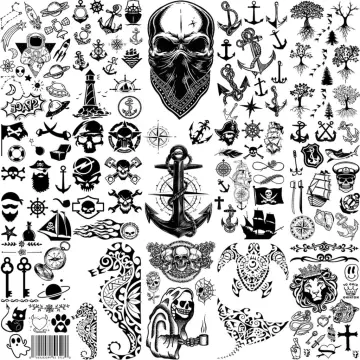 Stick Figure Boy Halloween Pirate Temporary Tattoo Water Resistant Fake  Body Art Set Collection  Michaels