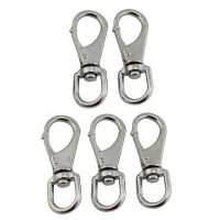 （ At） StainlessSwivel EyeHook กระเป๋า SpringCarabiner ห่วงโซ่สุนัขที่วางจำหน่ายด่วน Bolted5pcs 100มม. (2)